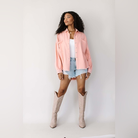 Dani Lightweight Shacket - Peach - Picture 4 of 8